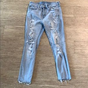 H&M Blue ripped skinny jeans